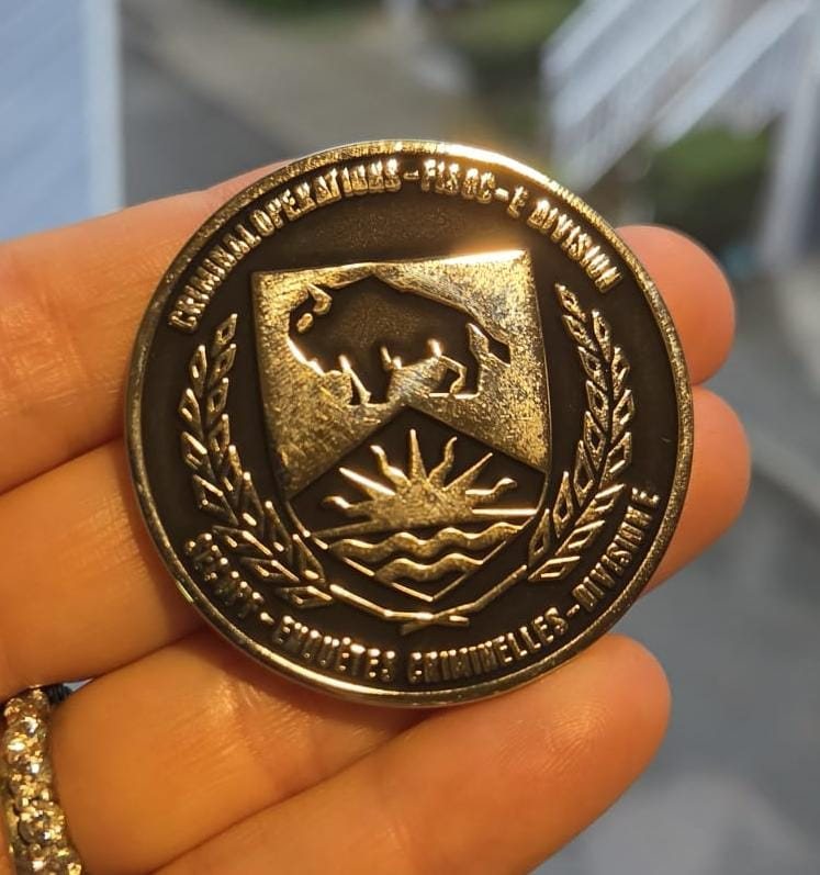 The finished CROPS and FISOC coin
