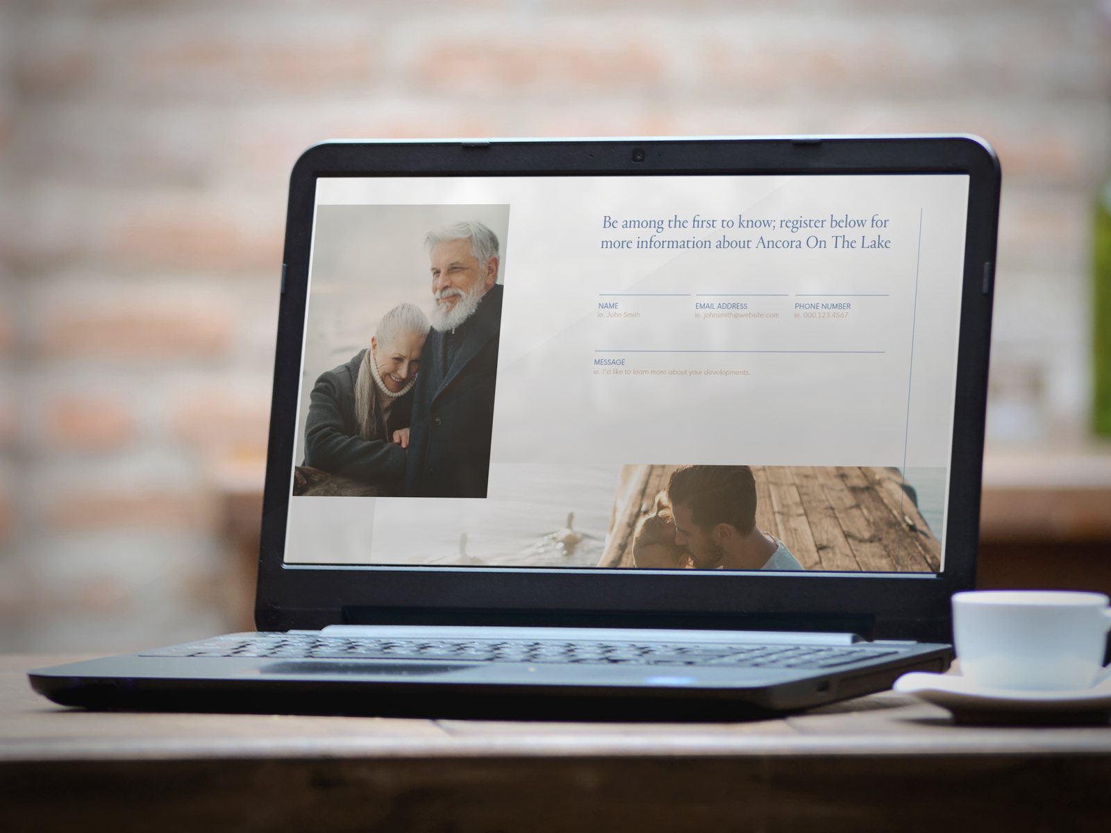 Website design for a residential launch shown on a laptop